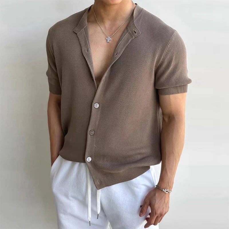 Men’s Resort Collar Button Knit Shirt