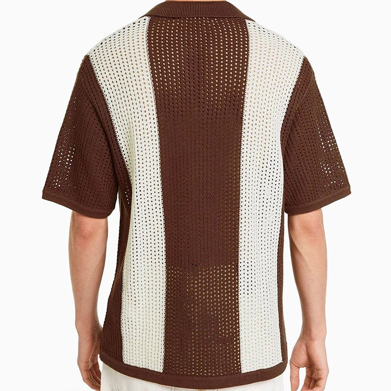 Men's Open Weave Knit Polo Shirt