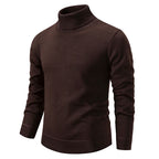 Men's Turtleneck Knit Pullover Sweater Ribbed Cuffs