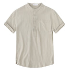 Men's Short Sleeve Henley Pullover Shirt