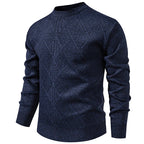 Men's Patterned Knit Sweater Crewneck Pullover Heritage Preppy Staple