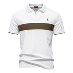 Men's Collared Polo Shirt with Chest Panel and Button Placket