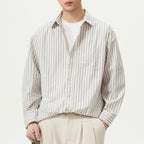 Men's Stripe Front Pocket Button Shirt