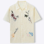 Men's Embroidered Pattern Knit Shirt