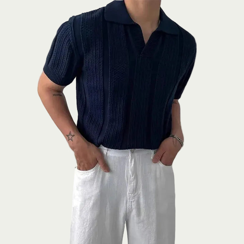 Men’s Relaxed Fit Knit Polo Top Main image