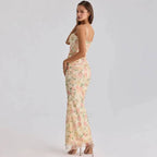 Women's Corset Floral Bodycon Long Dress