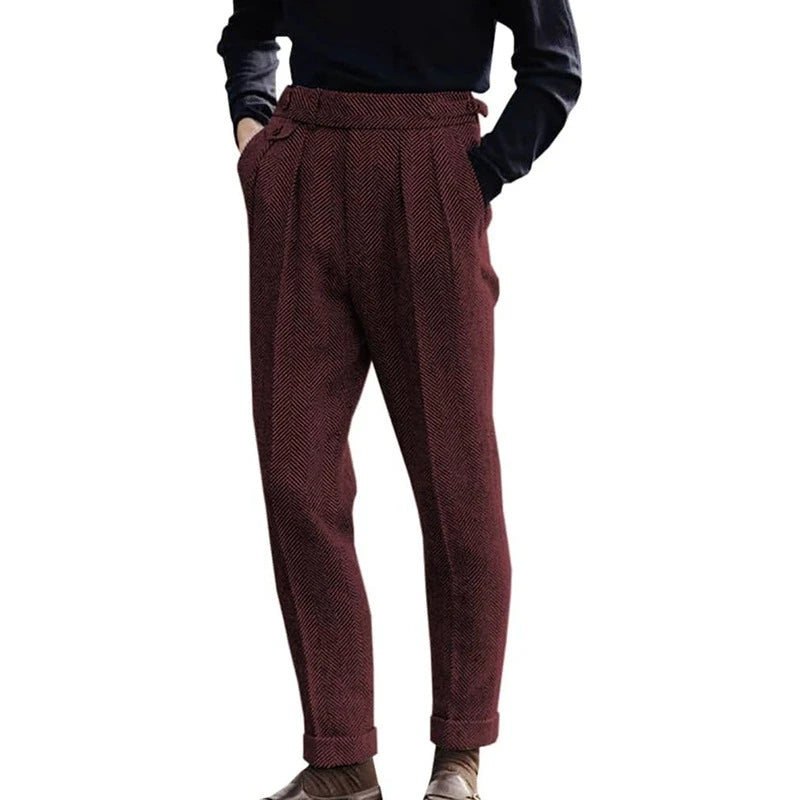 Tapered Leg Flat Front Trousers