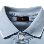 Men's Classic Short Sleeve Polo Shirt with Button Placket and Collar