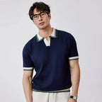 Men's Ribbed Trim Short Sleeve Polo