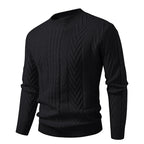 Men's Patterned Crewneck Sweater Long Sleeve Ribbed Hem