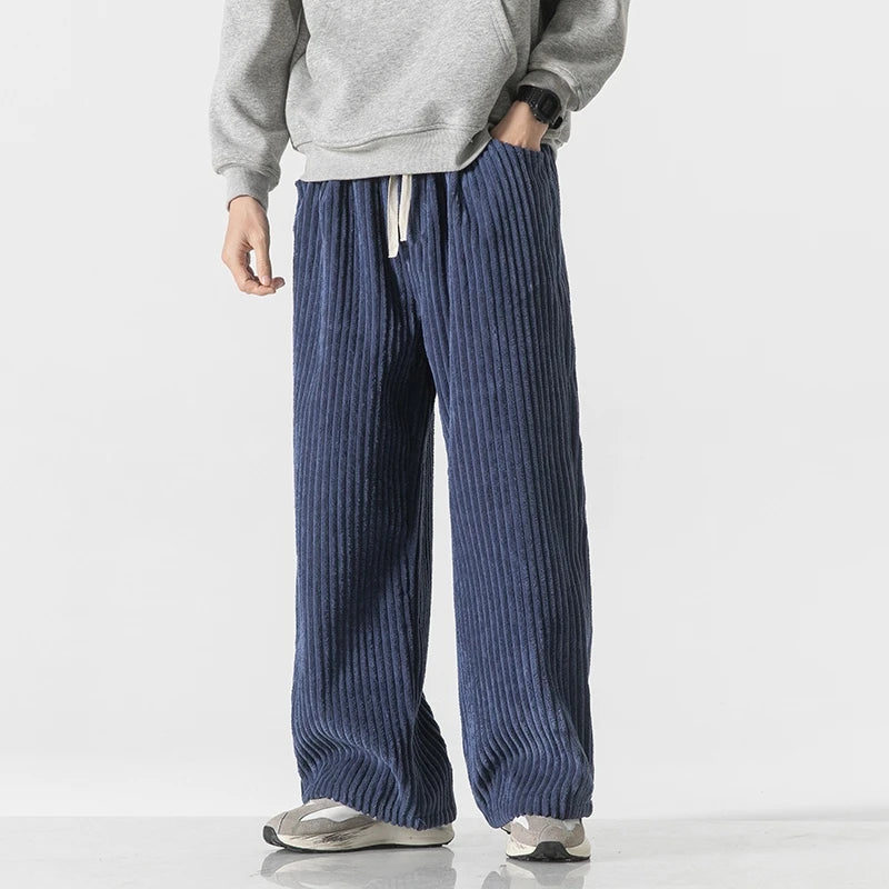 Men's Vertical Stripe Wide Pants
