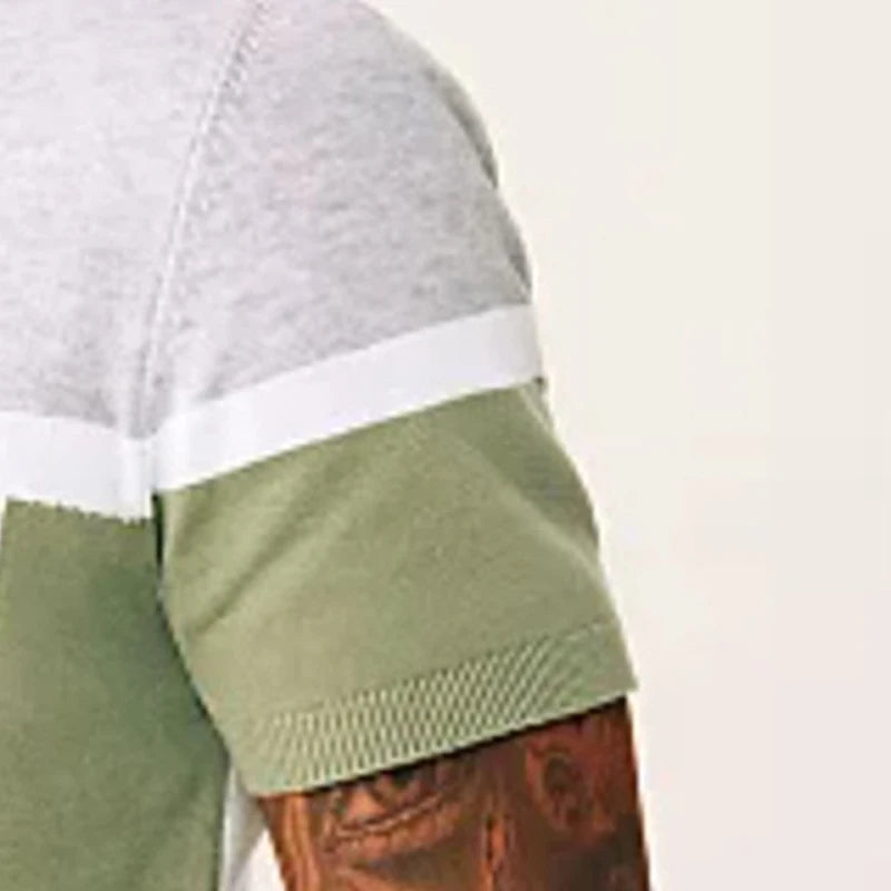 Color Block Collar Polo Shirt