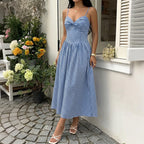 Women's Sleeveless Checkered Long Dress