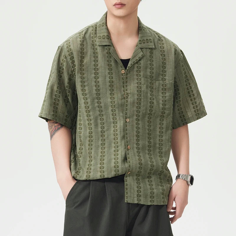 Men's Floral Button Up Camp Shirt