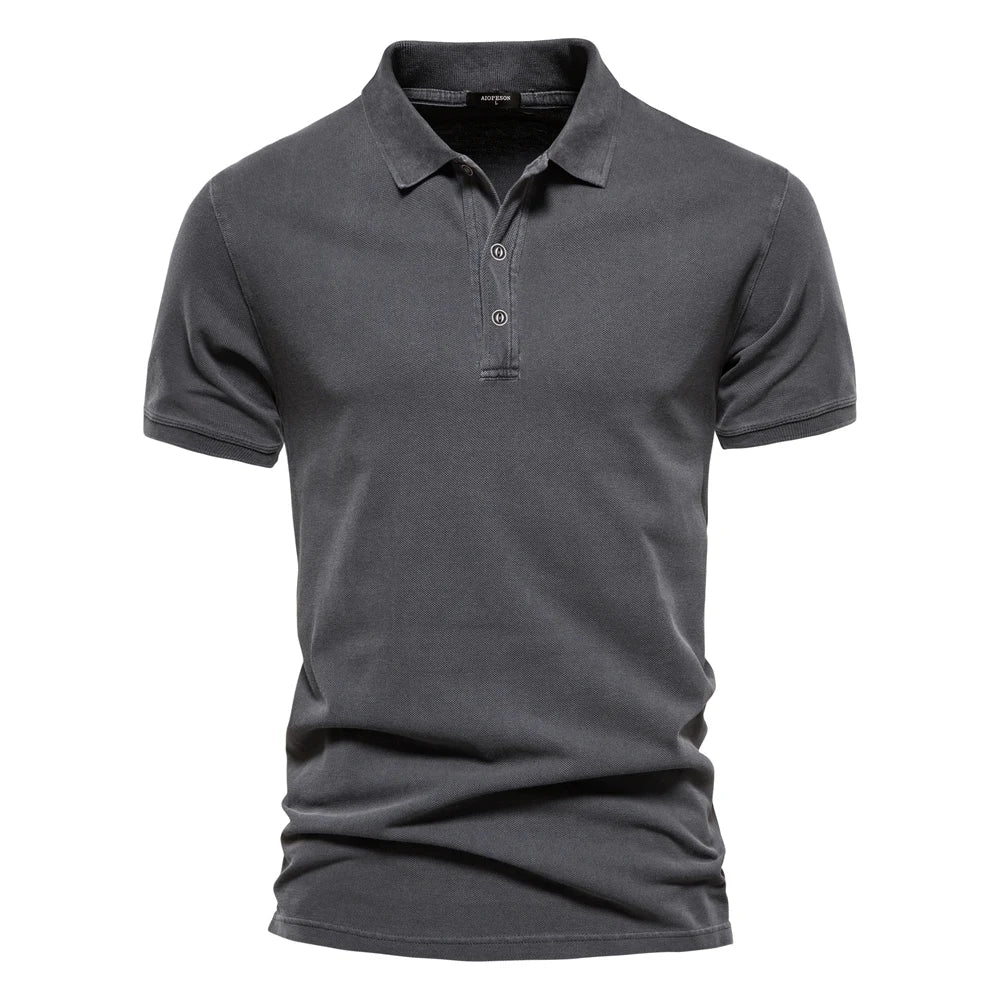 Men's Everyday Short Sleeve Polo Shirt with Straight Hem Design