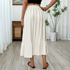 Women's Ruffle Hem Long Skirt Outfit