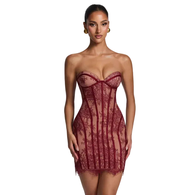 Fitted Corset Mini Dress Women