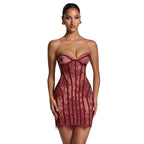 Fitted Corset Mini Dress Women