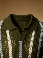 Men's Retro Stripe Polo Shirt