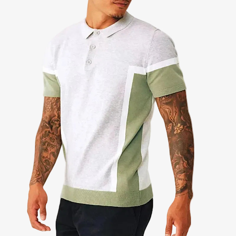 Color Block Collar Polo Shirt Main image
