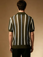 Men's Retro Stripe Polo Shirt