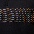 Men's Knitted Quarter Zip Jumper – Long Sleeve High Neck Striped Sweater