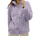 Women's Fleece Quarter Zip Pullover – Long Sleeve High Neck Sweatshirt