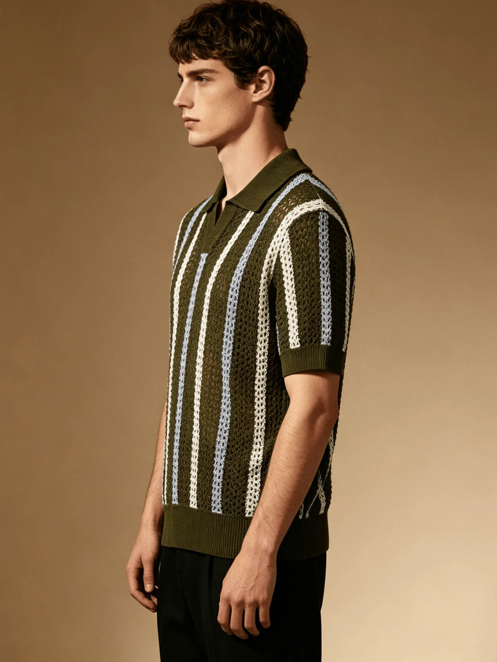 Men's Retro Stripe Polo Shirt