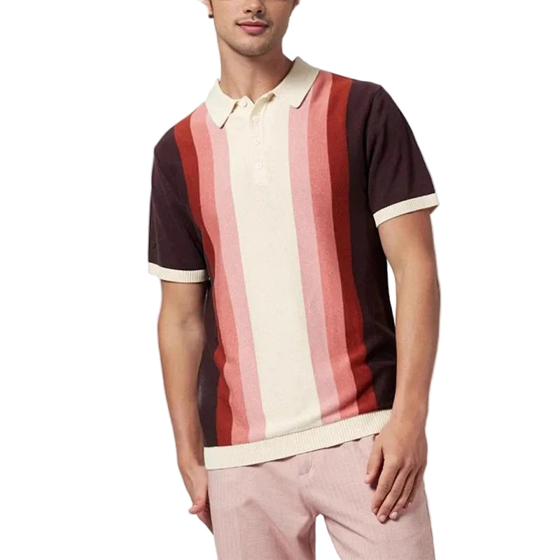 Contrast Panel Short Sleeve Polo Shirt