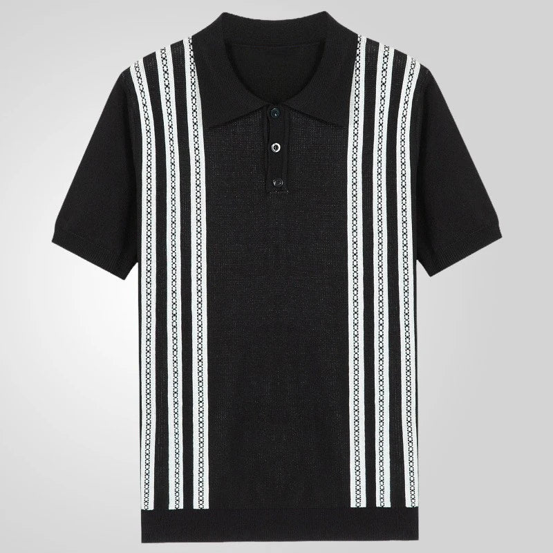 Contrast Stripe Polo Shirt Men
