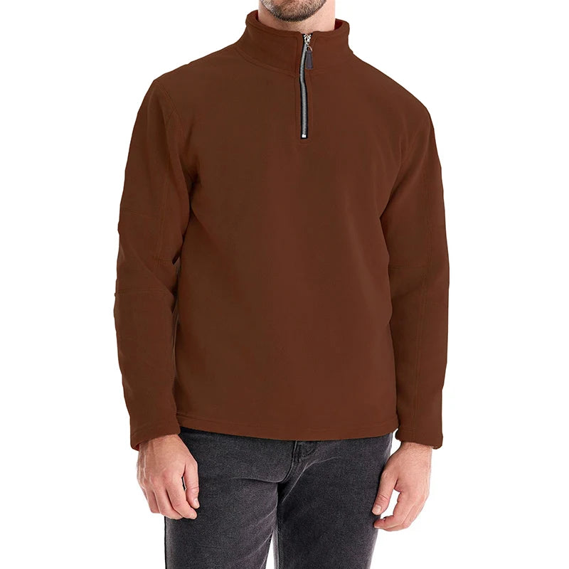 Men's Quarter-Zip Jumper – Long Sleeve Stand Collar Pullover Sweater Top