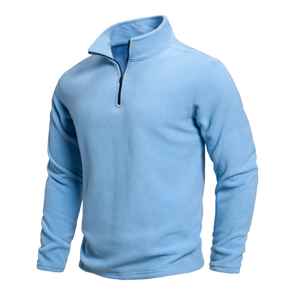 Men's Quarter Zip Fleece Jumper with Stand Collar