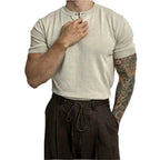 Men's Round Neck Henley Shirt