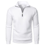 Men's Zip Neck Jumper with Ribbed Cuffs