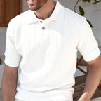 Men's Knit Collared Shirt Short Sleeve