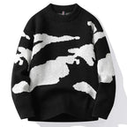 Men's Camouflage Knit Jumper with Crew Neck Pattern