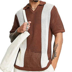 Men's Open Weave Knit Polo Shirt