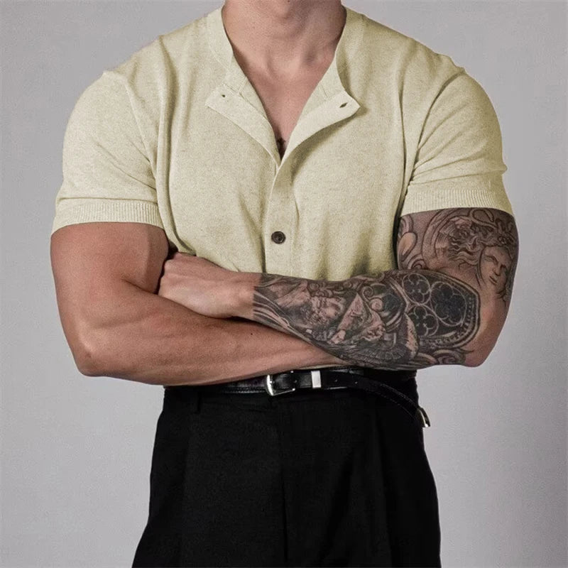 Men’s Resort Collar Button Knit Shirt