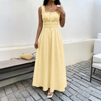 Women's Smocked Ruffle Strap Maxi Dress