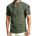 Lace Up Detail Short Sleeve Shirt