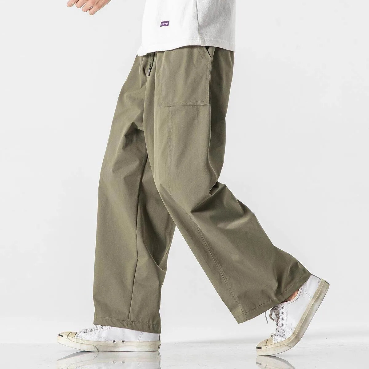 Men's Pull On Wide Leg Trousers