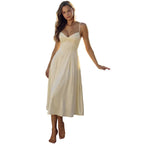 Women's Sleeveless V Neck Midi Dress A Line