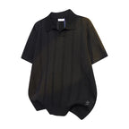 Vertical Pattern Buttonless Polo Top Men