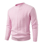 Men's Patterned Crewneck Sweater Long Sleeve Ribbed Hem