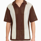 Men's Open Weave Knit Polo Shirt