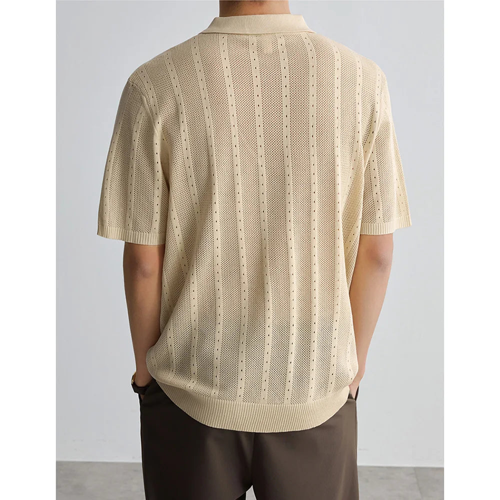 Men's Eyelet Polo Shirt Short Sleeve