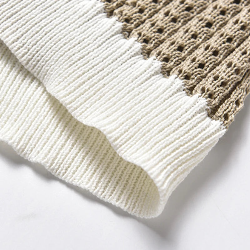 Men’s Collared Knit Shirt Short Sleeve