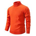 Men's Turtleneck Knit Pullover Sweater Ribbed Cuffs