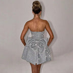 Strapless Bow Back Mini Dress Women