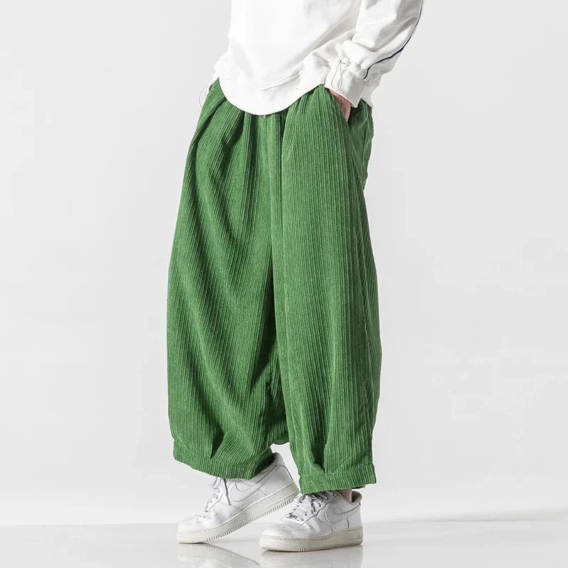Men's Baggy Drawstring Wide Leg Pants